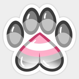 LGBTQ+ Pride Heart Paws - Demigirl Sticker